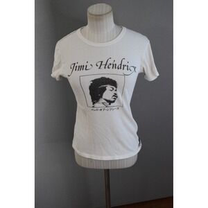 Trunk Ltd Jimi Hendrix Graphic T Shirt 0 XS White Short Sleeve Limited READ